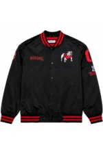 Georgia Bulldogs Double Clutch Lightweight Black Satin Jacket