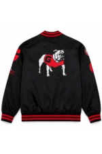 Georgia Bulldogs Double Clutch Lightweight Black Satin Jacket For Sale
