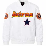 Houston Astros Star White Satin Jacket