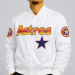 Houston Astros Star White Satin Jacket