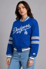 Los Angeles Dodgers Interception Royal Full-Snap Satin Varsity Jacket For Sale