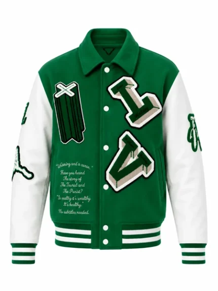 Louis Vuitton Varsity Green and White Jacket