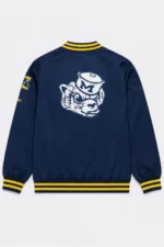 Michigan Wolverines Double Clutch Navy Full-Snap Satin Jacket