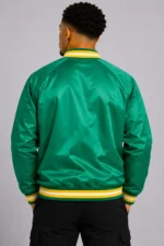 Minnesota North Stars Kelly Green Full-Snap Lightweight Satin Varsity Jacket