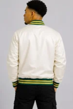 Minnesota North Stars Vintage Full-Snap Satin Varsity White Jacket