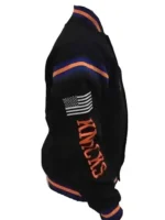 NY Knicks Black History Collection Dream Black Flight Full-Snap Jacket