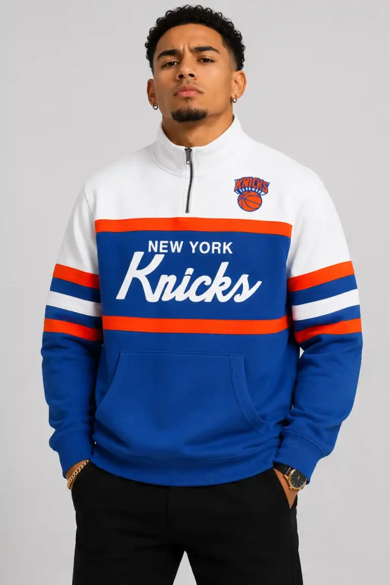 NY Knicks Blue Head Coach Quarter-Zip Jacket