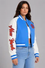 New York Knicks Varsity Jacket Blue Combo On Sale
