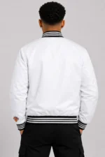 New York Knicks White Nylon Varsity Jacket For Sale