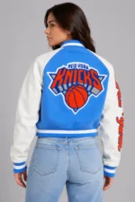 New York Knicks Wool Varsity Jacket Blue Combo