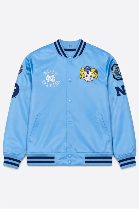 North Carolina Tar Heels Double Clutch Carolina Blue Lightweight Satin Jacket