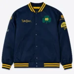 Notre Dame Fighting Irish Double Clutch Navy Satin Jacket