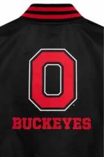 Ohio State Buckeyes Double Clutch Black Full-Snap Lightweight Satin Jacket