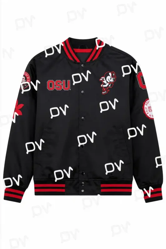 Ohio State Buckeyes Double Clutch Lightweight Black Satin Jacket