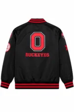 Ohio State Buckeyes Double Clutch Lightweight Black Satin Jacket For Sale