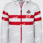 Ohio State Buckeyes Gray Puffer Hooded Jacket