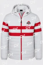 Ohio State Buckeyes Gray Puffer Hooded Jacket