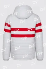 Ohio State Buckeyes Puffer Gray Full-Zip Nylon Hooded Jacket