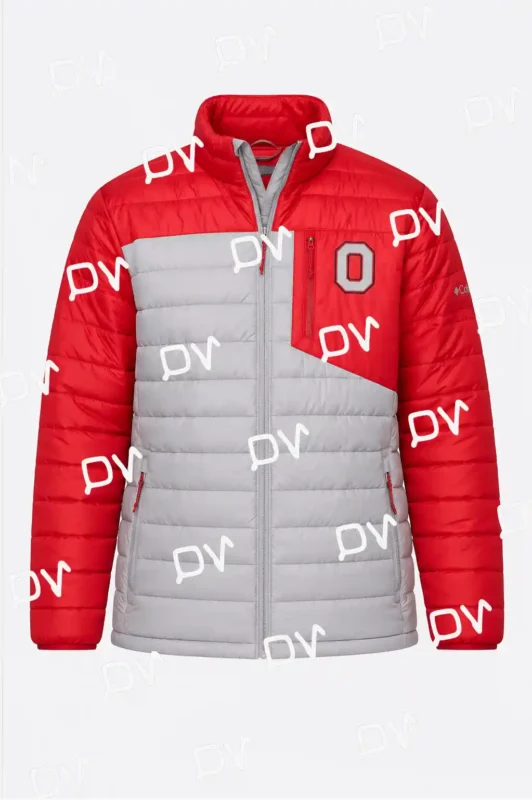 Ohio State Buckeyes Red Gray Double Blitz Heavyweight Jacket