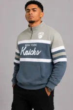 Quarter-Zip Thunderstorm Head New York Knicks Coach Fleece Jacket