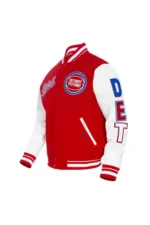 Shop Detroit Pistons Royal Red Script Tail Varsity Jacket