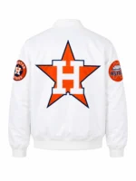 Star Houston Astros Full-Snap Satin White Jacket