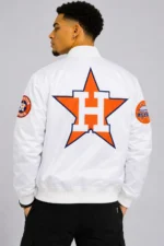 Star Houston Astros Full-Snap Satin White Jacket