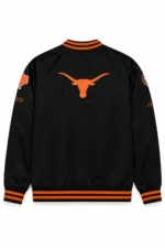 Texas Longhorns Double Clutch Black Full-Snap Lightweight Satin Jacket