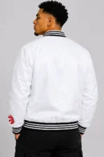 Toronto Raptors Full-Snap Nylon White Varsity Jacket