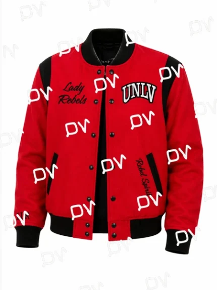 UNLV Runnin Rebels Red Teddy Varsity Wool Jacket