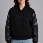 Women's All Black Varsity Jacket