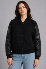 Women's All Black Varsity Jacket