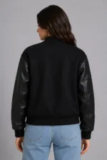 Women's All Black Varsity Jacket For Sale