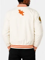 1966 UTEP Texas Western Champs White Bomber Full-Snap Satin Jacket