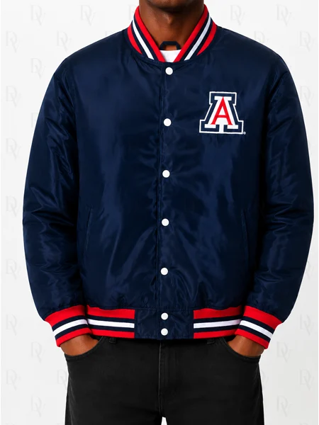 Arizona Wildcats Script Navy Retro Bomber Jacket