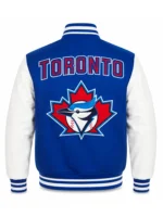 Blue and White Toronto Blue Jays Retro Classic Varsity Jacket For Sale