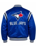 Buy Toronto Blue Jays Teddy Blue Varsity Satin Jacket