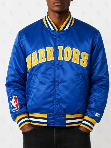 Golden State Warriors 90s NBA Royal Satin Jacket