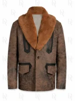 Justice League Jason Momoa Fur Shawl Collar Leather Jacket