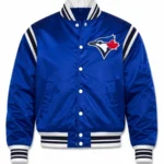 Toronto Blue Jays Teddy Blue Varsity Satin Jacket