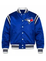 Toronto Blue Jays Teddy Blue Varsity Satin Jacket