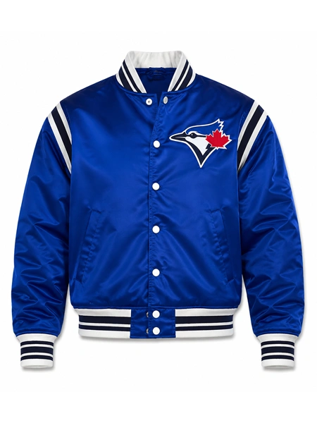 Toronto Blue Jays Teddy Blue Varsity Satin Jacket