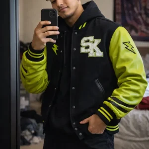 Confident in his new varsity jacket