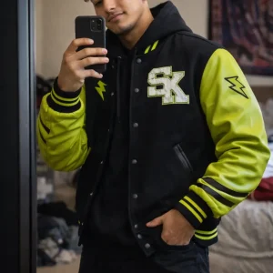Confident in his new varsity jacket