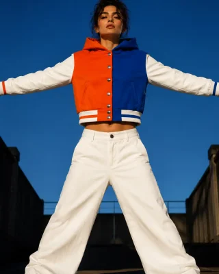 Dear Varsity Varsity Jacket Crop Women