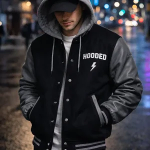 HOODED VARSITY JACKETS